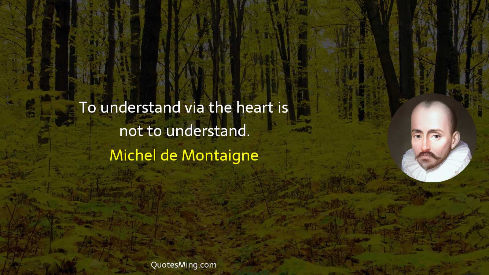 To understand via the heart is not to understand