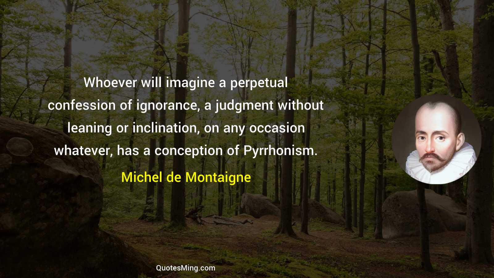 Whoever will imagine a perpetual confession of ignorance a judgment