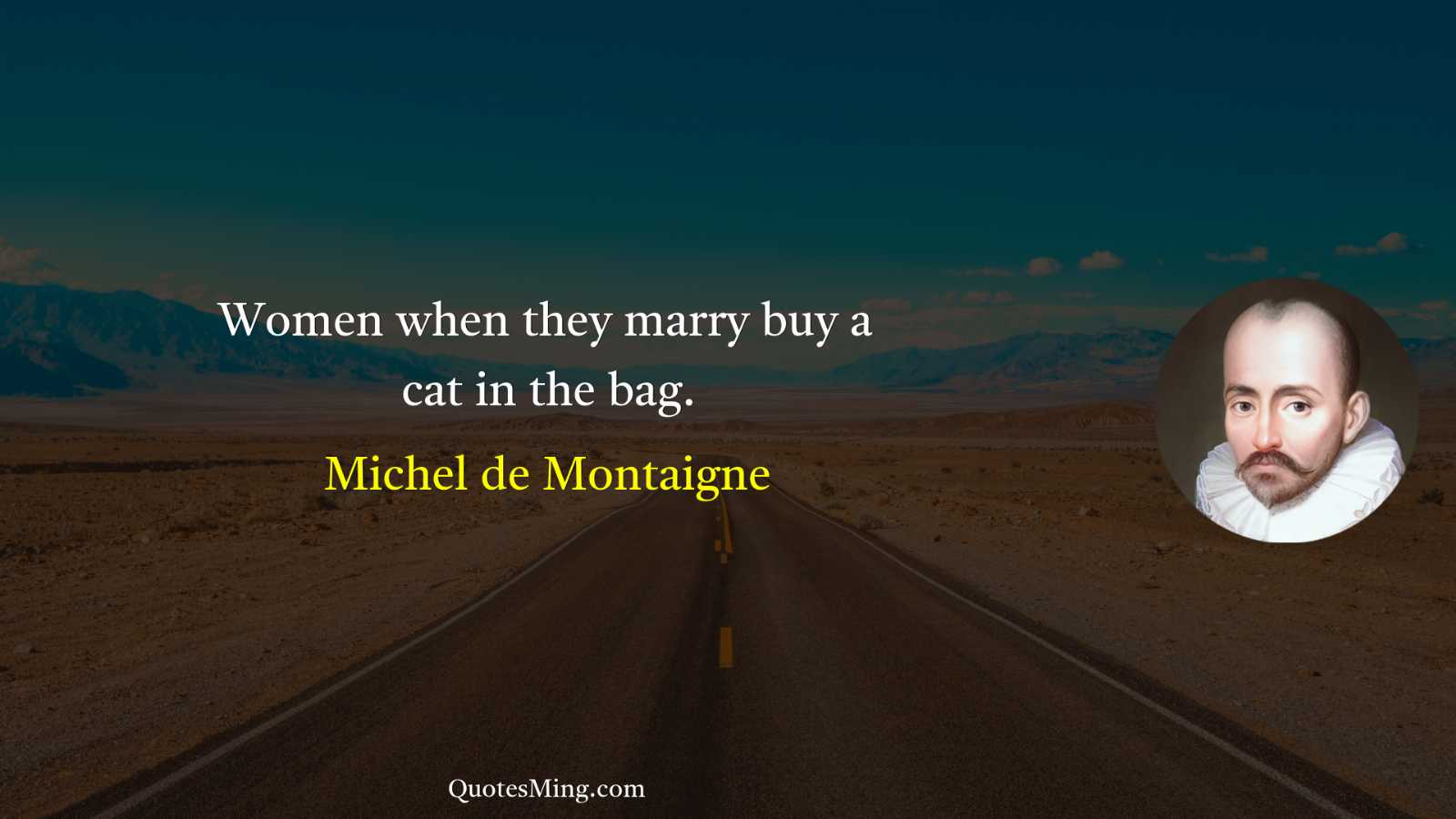 Women when they marry buy a cat in the bag