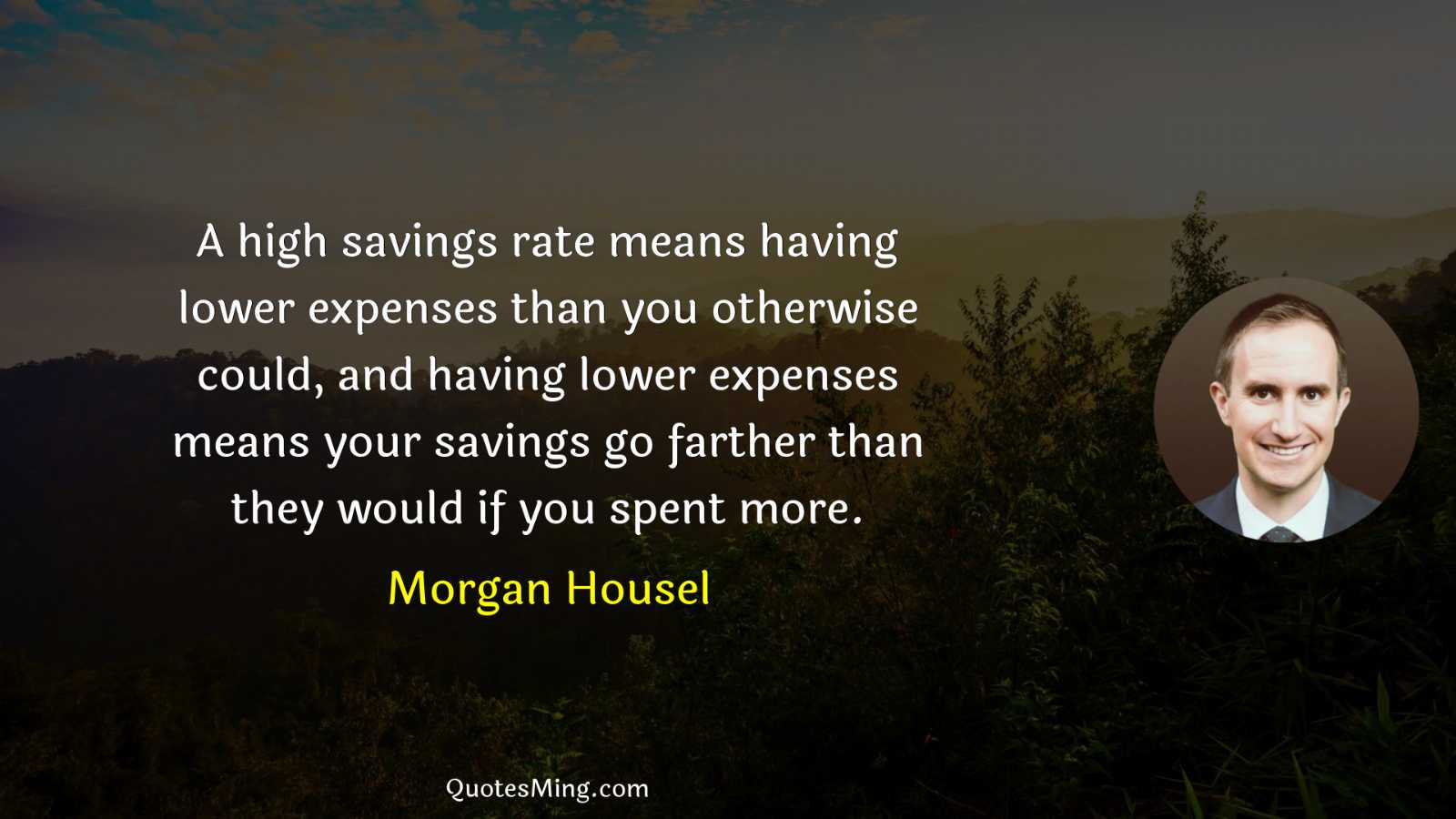 A high savings rate means having lower expenses than you