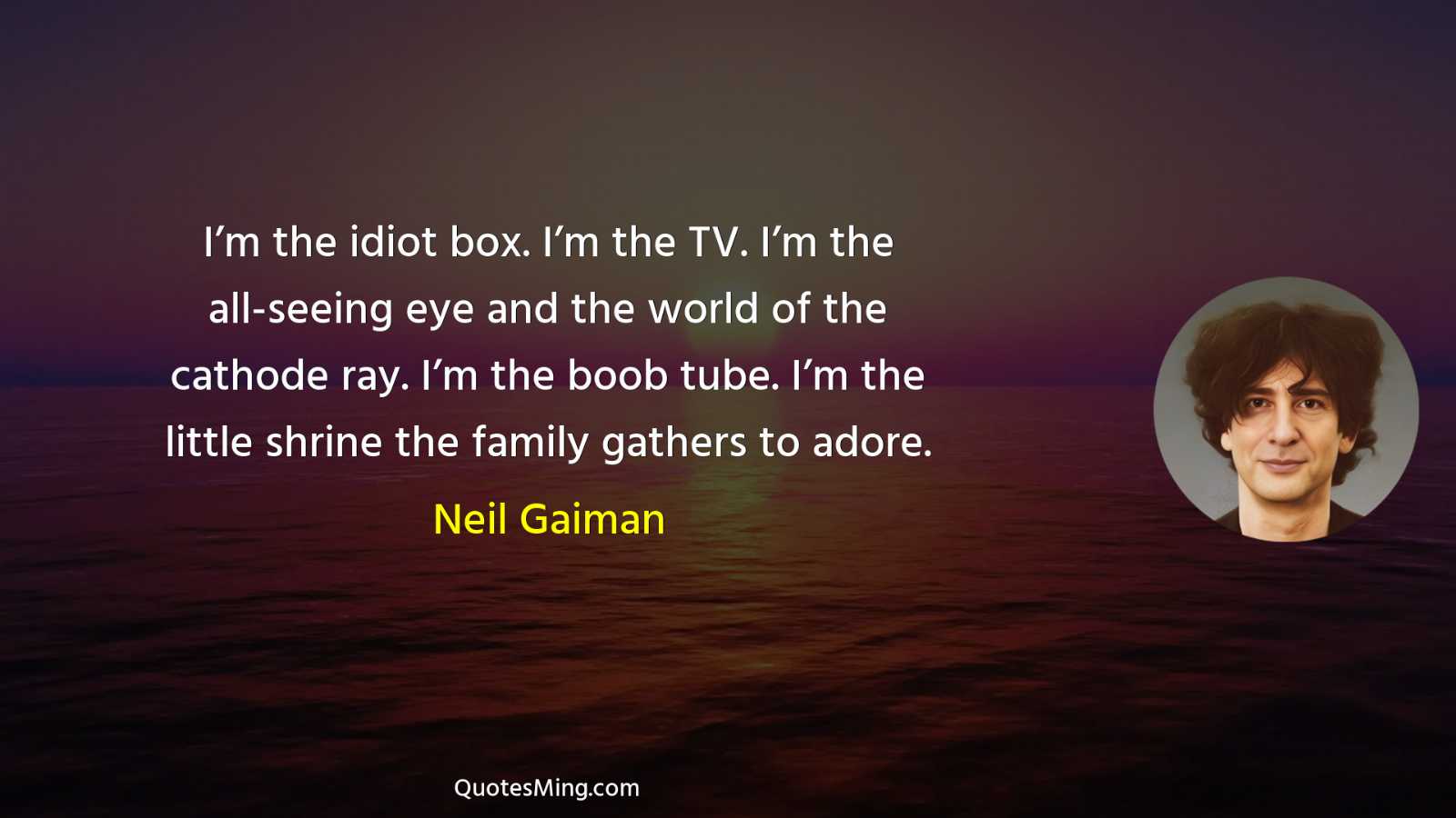 I’m the idiot box I’m the TV I’m the all-seeing