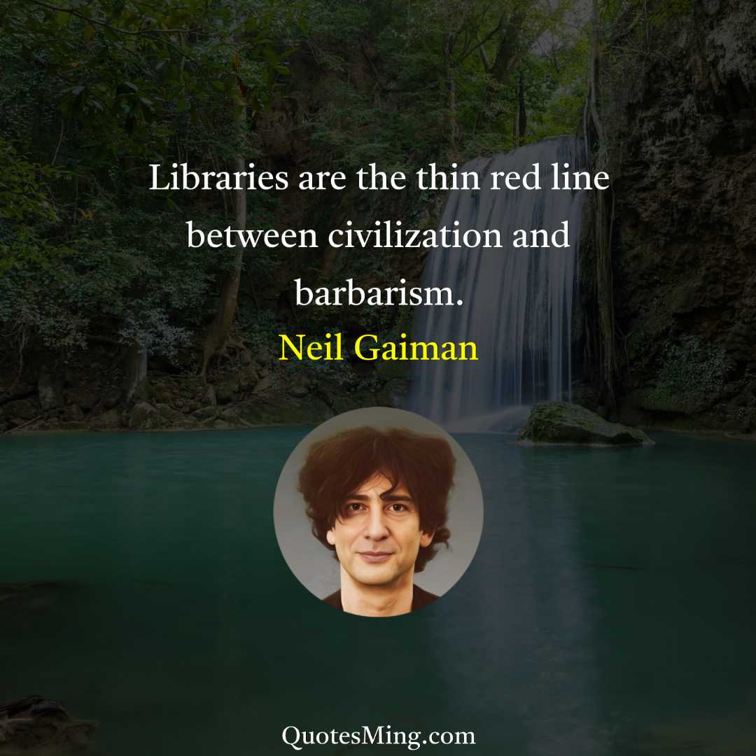 Libraries are the thin red line between civilization and barbarism