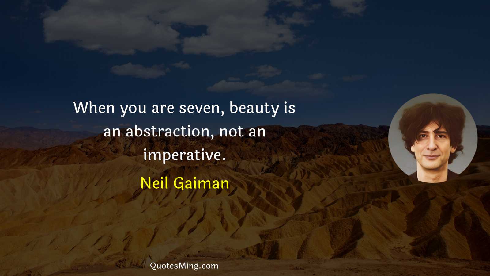 When you are seven beauty is an abstraction not an