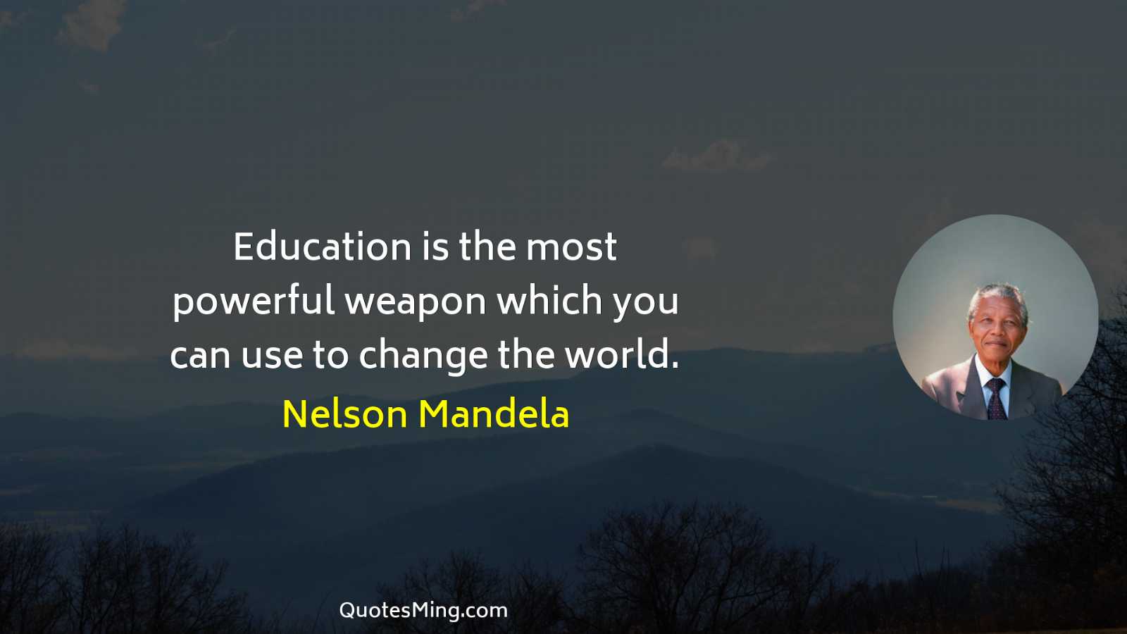 Education is the most powerful weapon which you can use