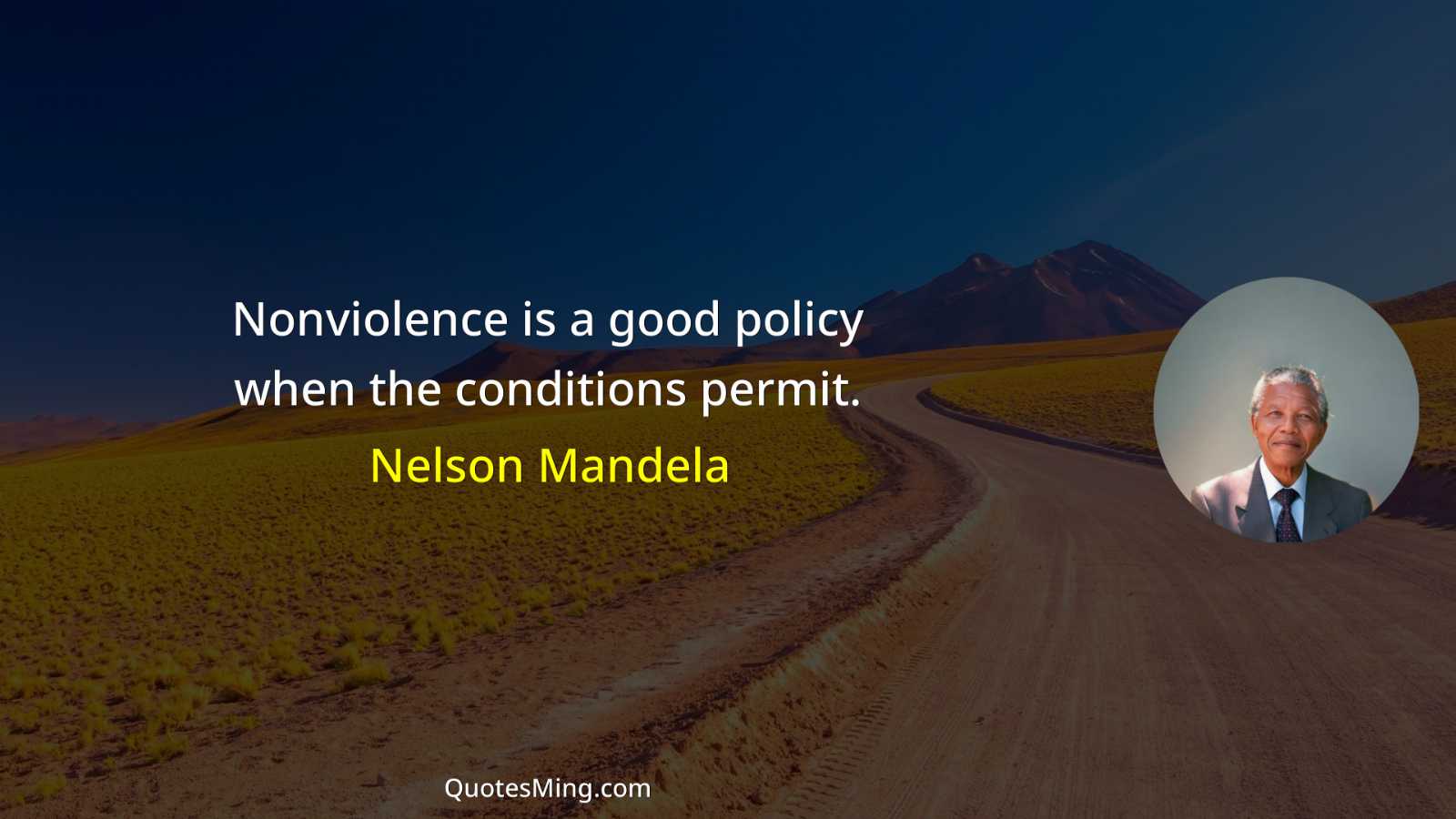 Nonviolence is a good policy when the conditions permit