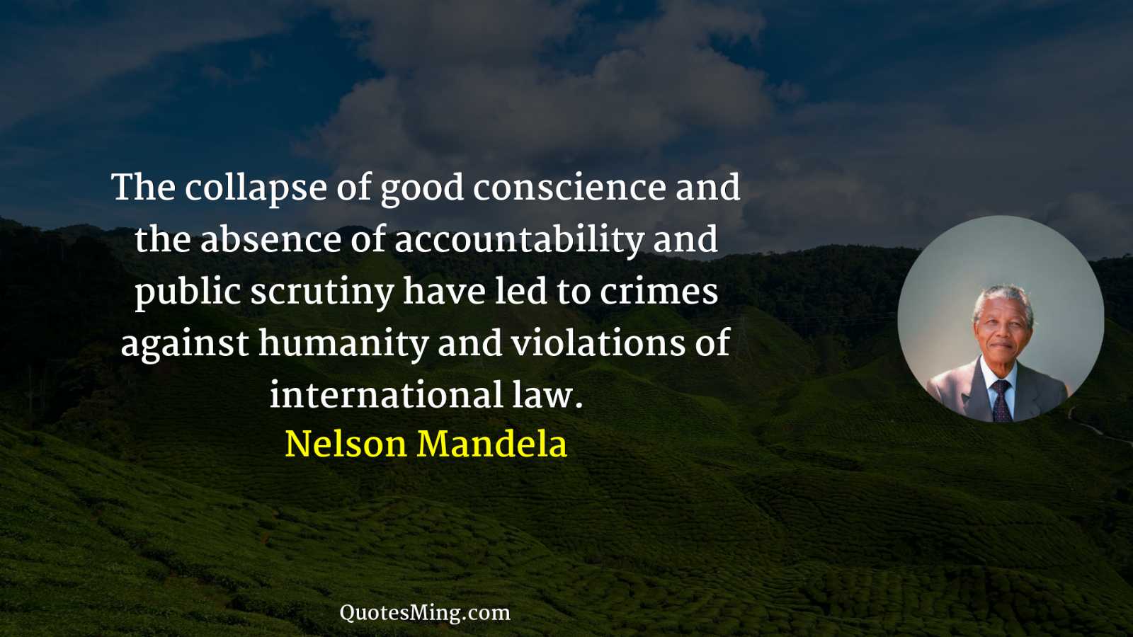 The collapse of good conscience and the absence of accountability