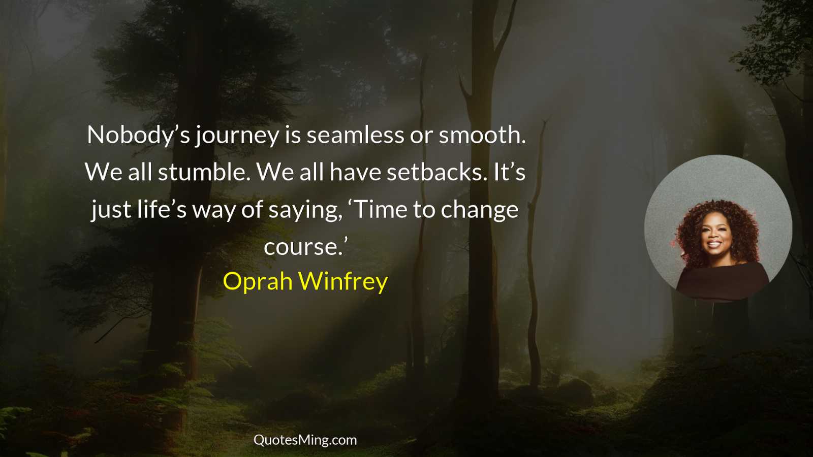 Nobody’s journey is seamless or smooth We all stumble We