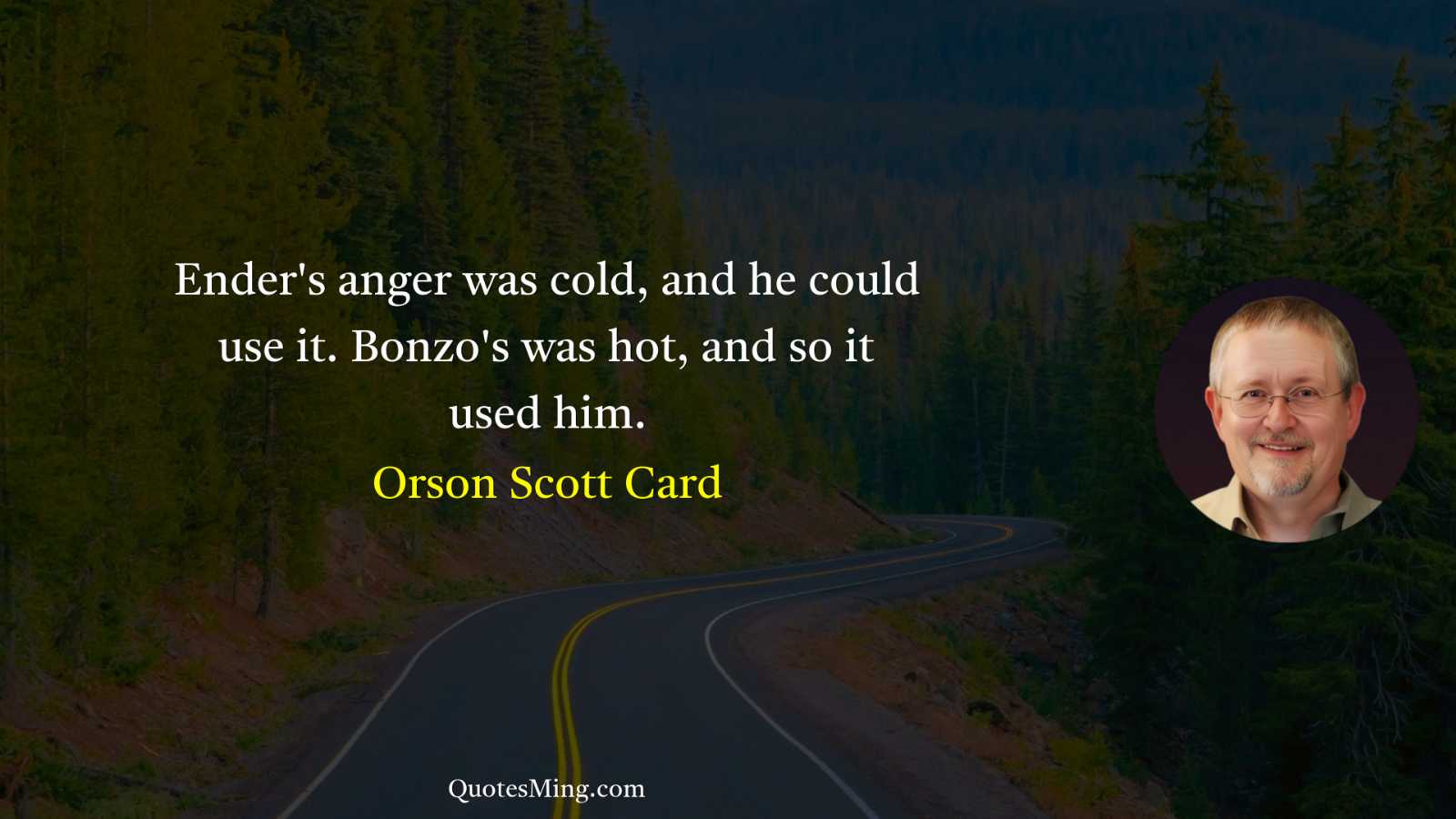 Ender's anger was cold and he could use it Bonzo's