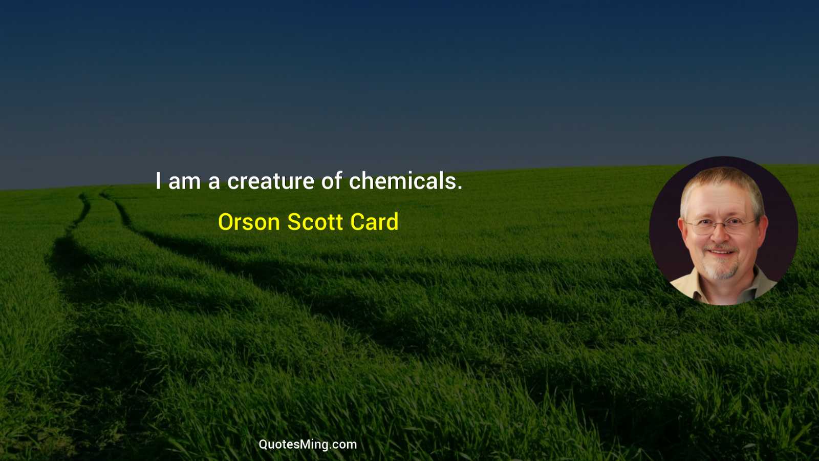 I am a creature of chemicals