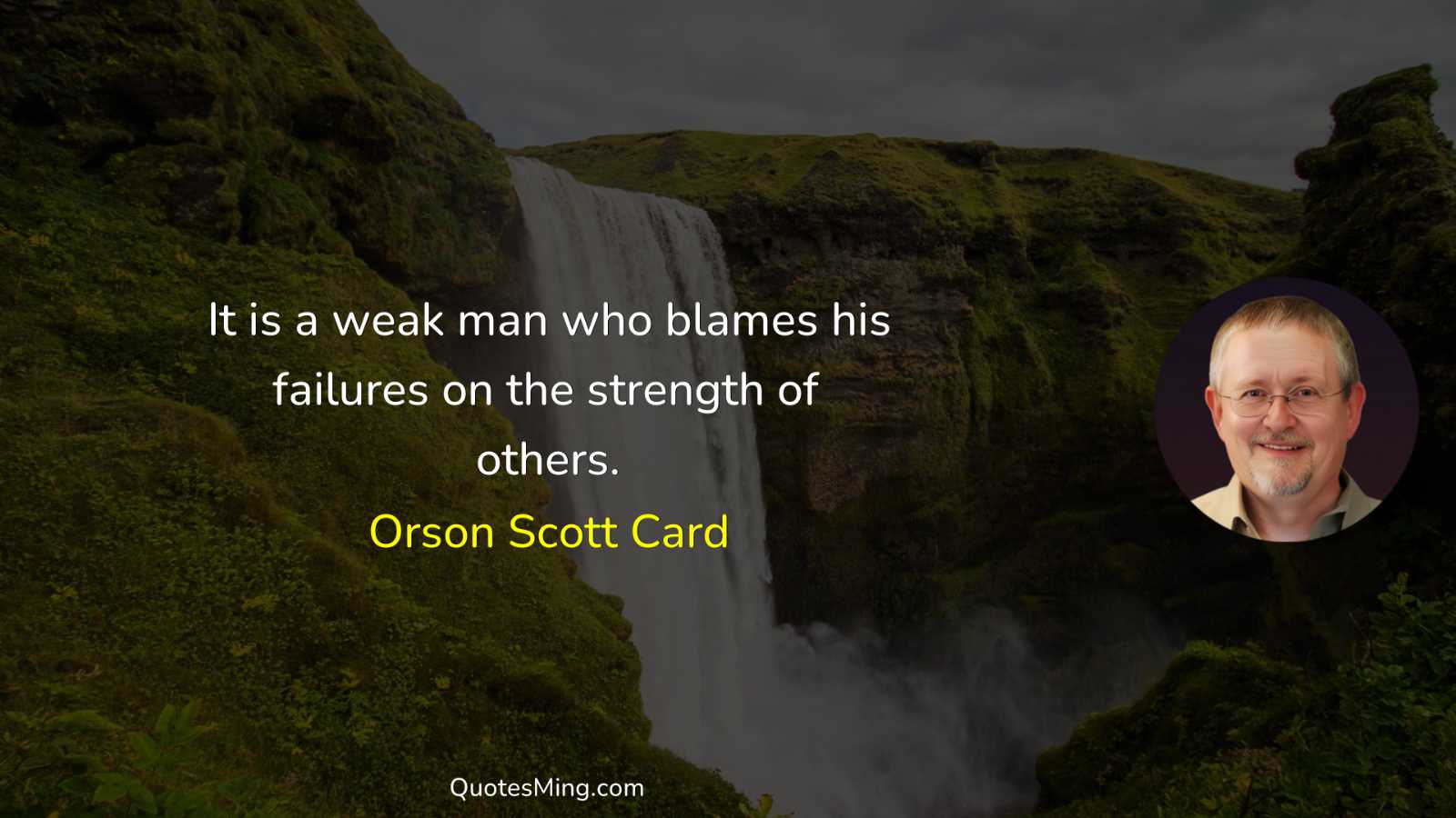 It is a weak man who blames his failures on