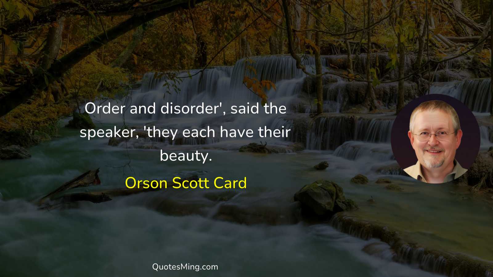 Order and disorder' said the speaker 'they each have their