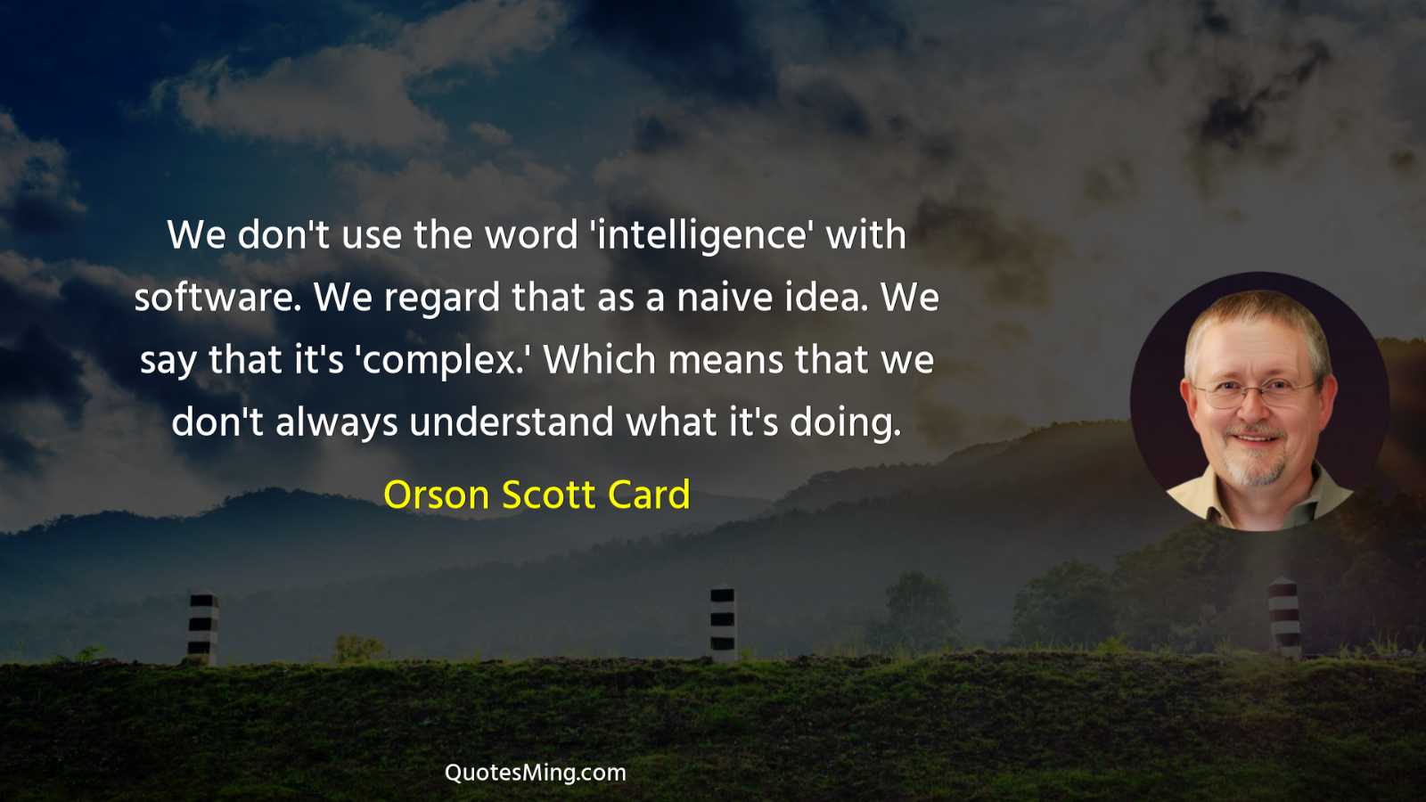 We don't use the word 'intelligence' with software We regard