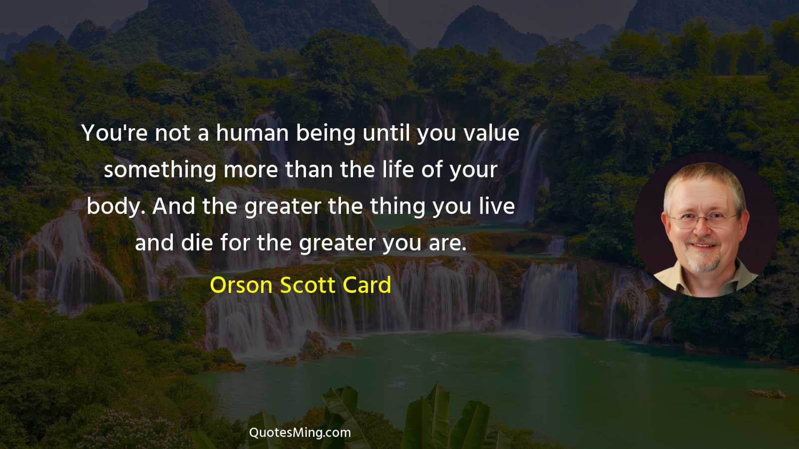 You're not a human being until you value something more