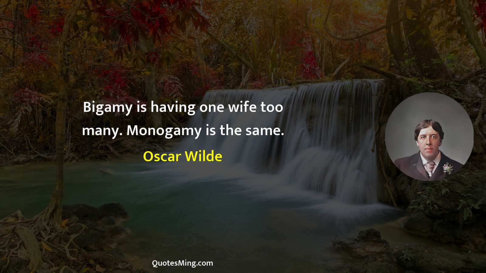 Bigamy is having one wife too many Monogamy is the