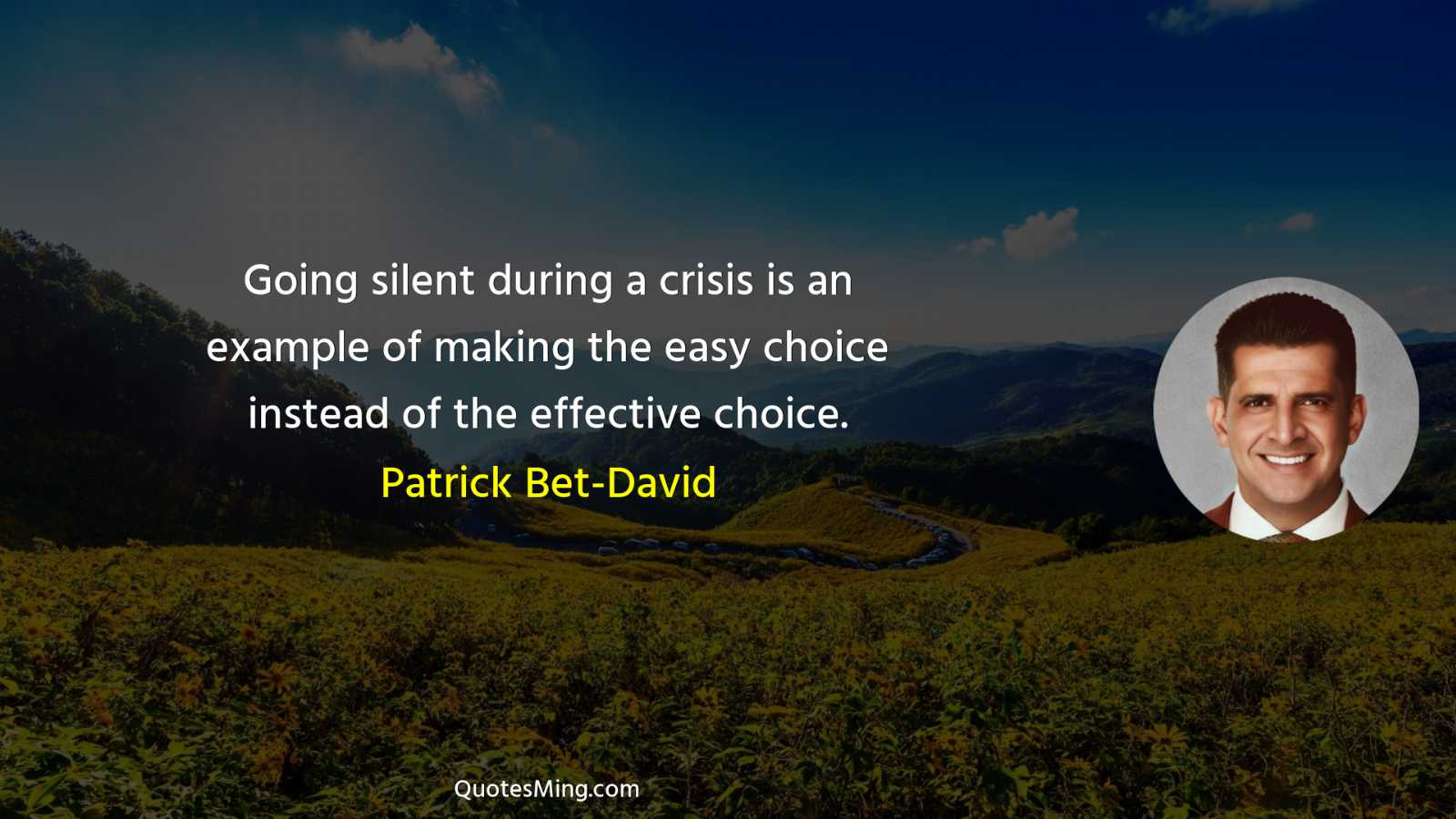 Going silent during a crisis is an example of making