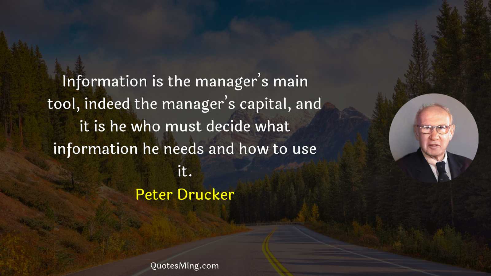 Information is the manager’s main tool indeed the manager’s capital