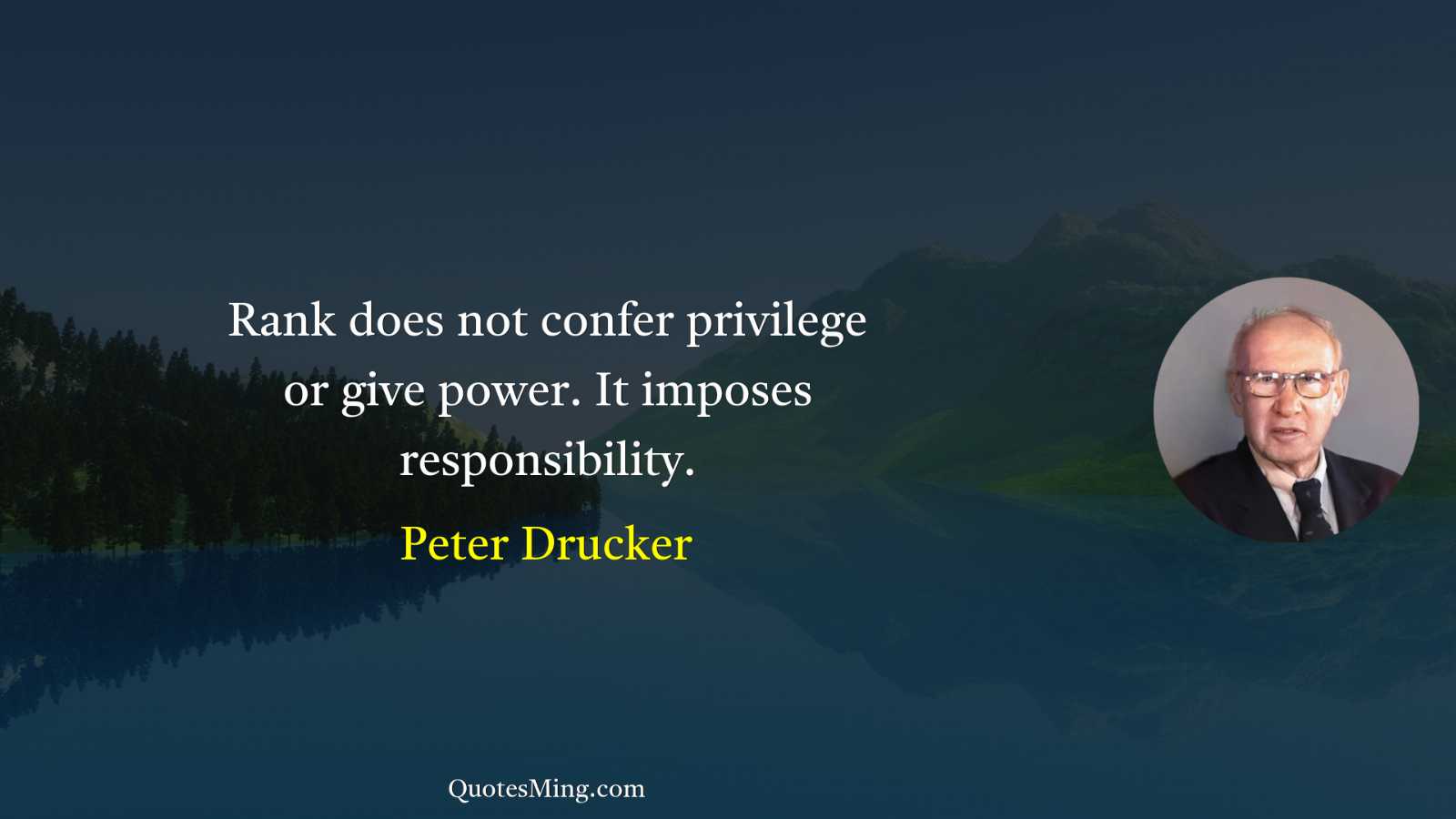 Rank does not confer privilege or give power It imposes