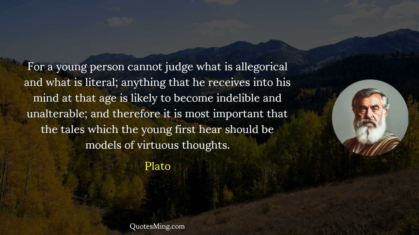 For a young person cannot judge what is allegorical and