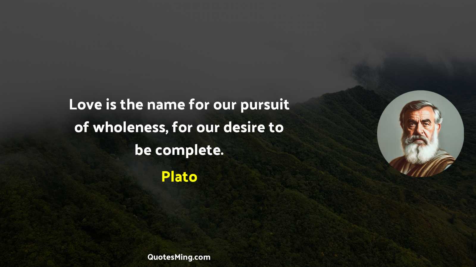 Love is the name for our pursuit of wholeness for