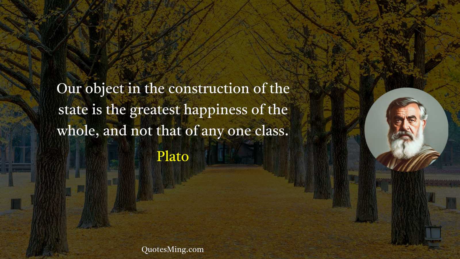 Our object in the construction of the state is the