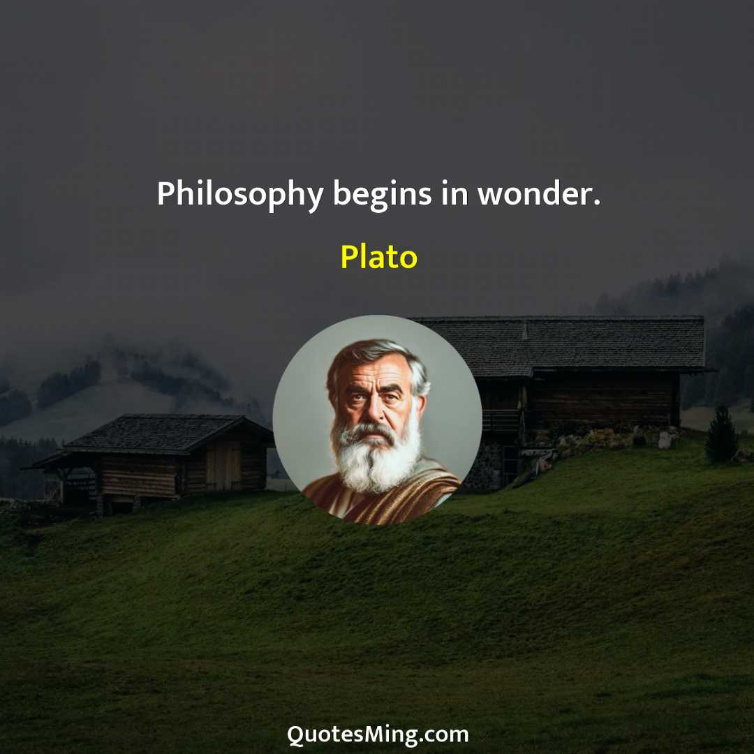 Philosophy begins in wonder