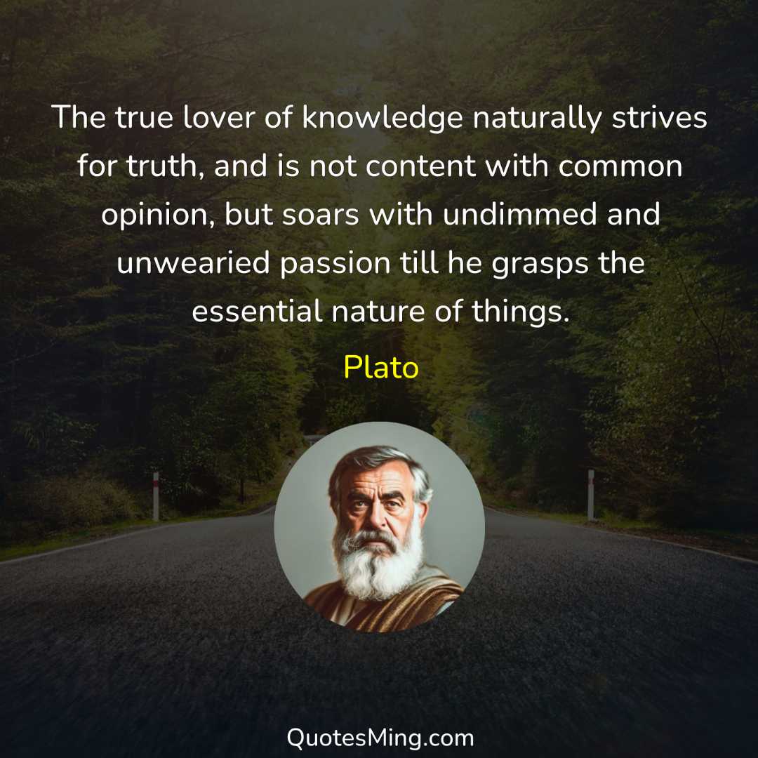 The true lover of knowledge naturally strives for truth and