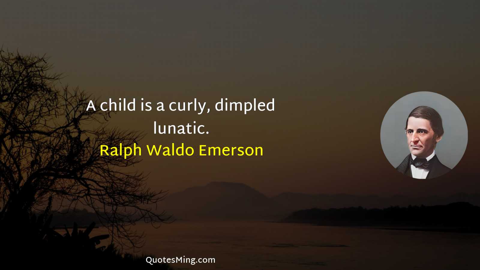 A child is a curly dimpled lunatic