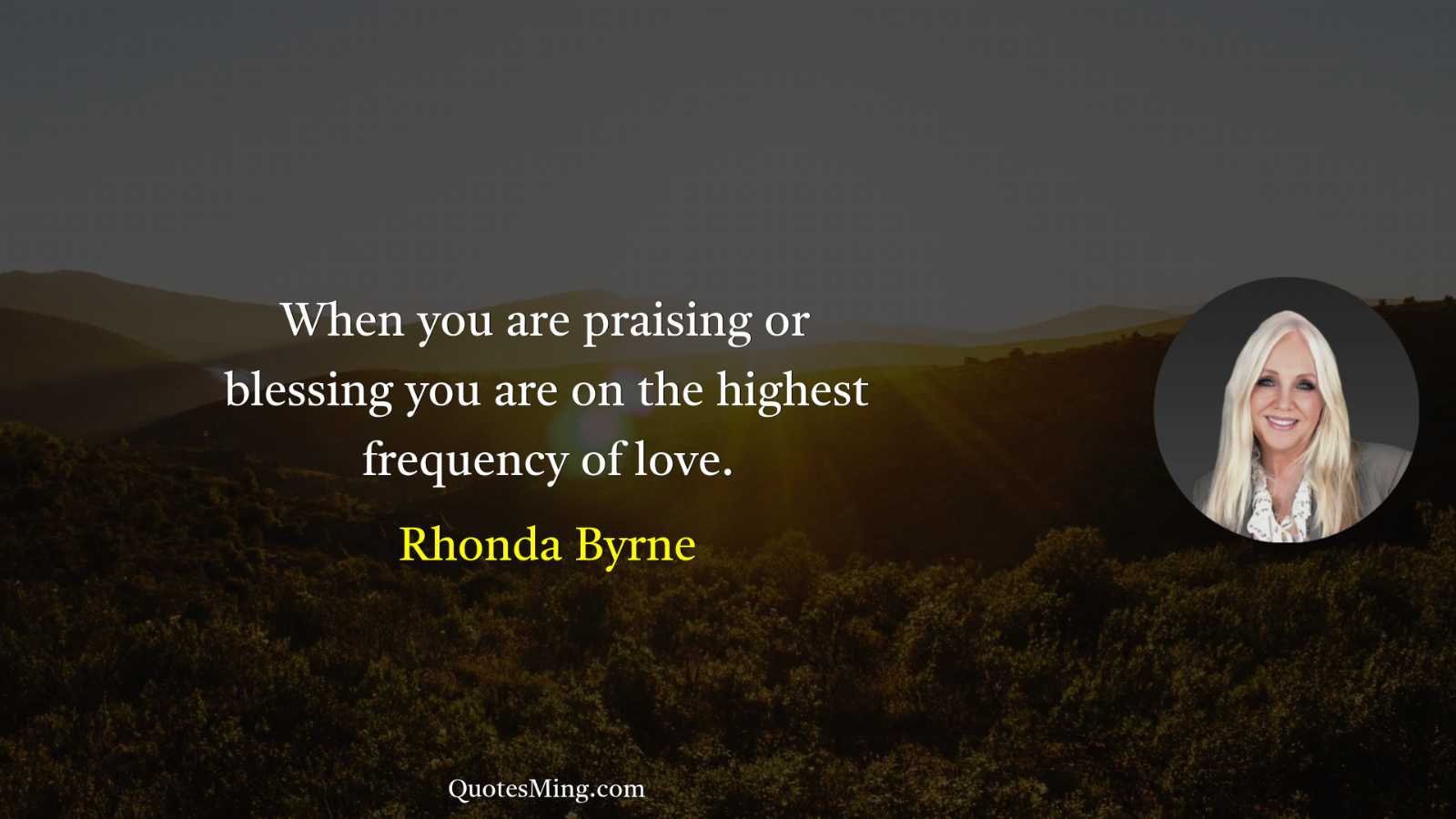 When you are praising or blessing you are on the