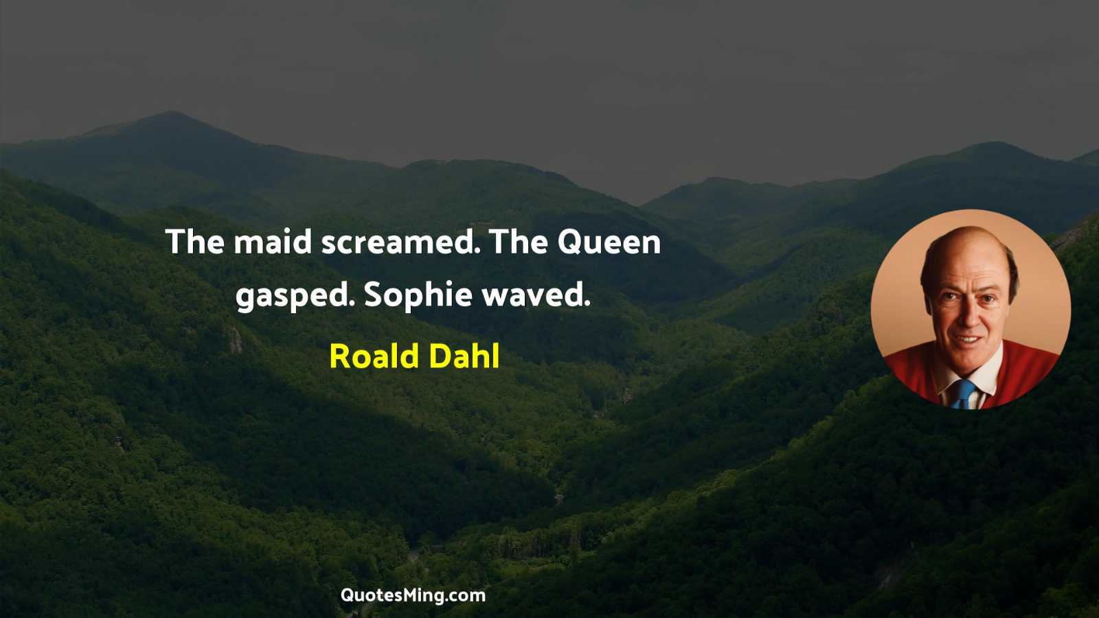 The maid screamed The Queen gasped Sophie waved