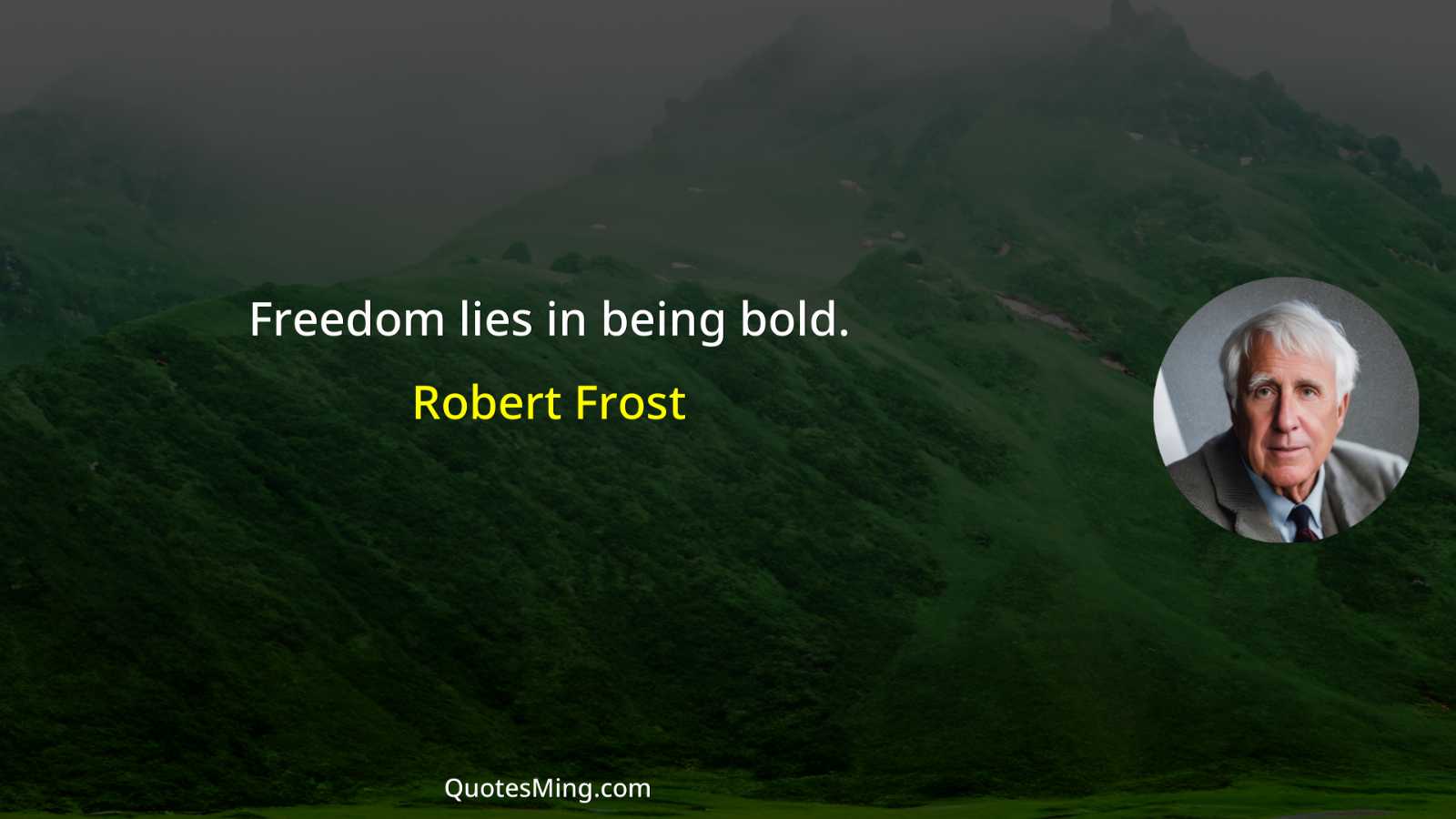 Freedom lies in being bold