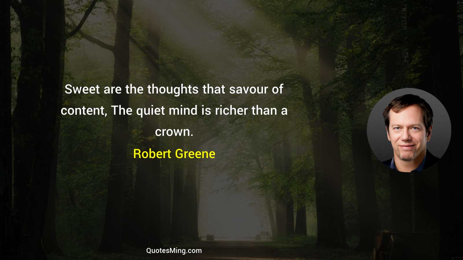 Sweet are the thoughts that savour of content The quiet