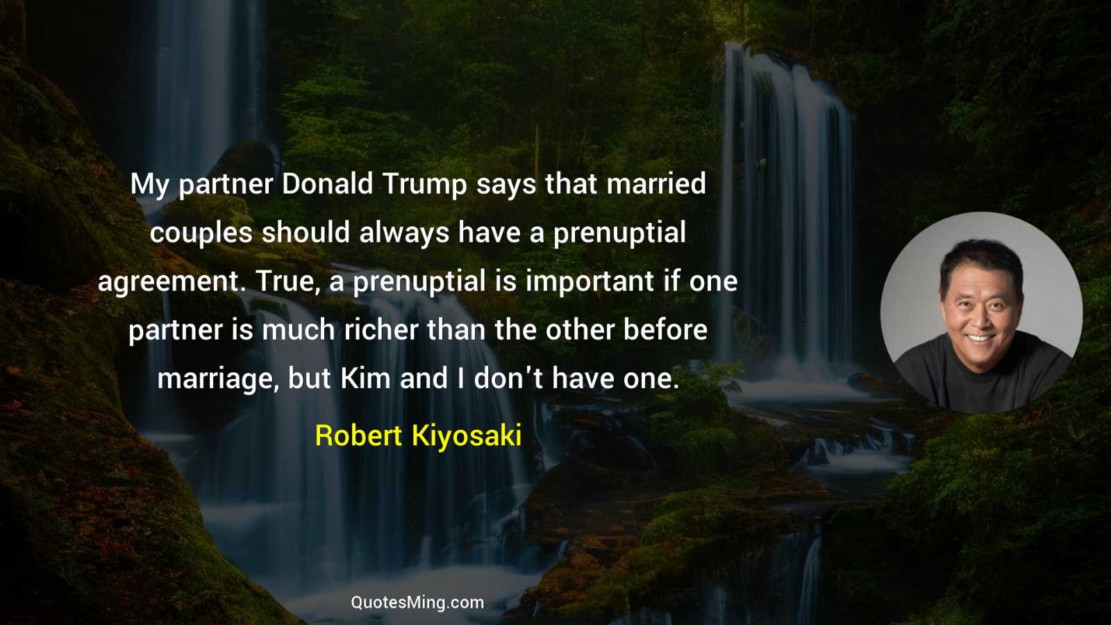 My partner Donald Trump says that married couples should always