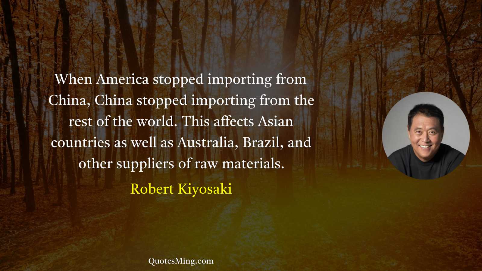 When America stopped importing from China China stopped importing from