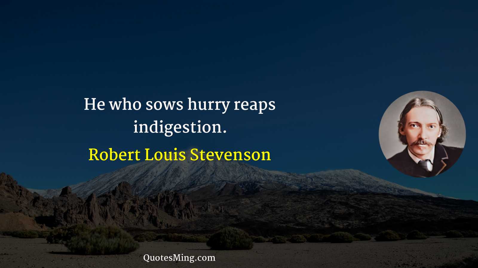 He who sows hurry reaps indigestion