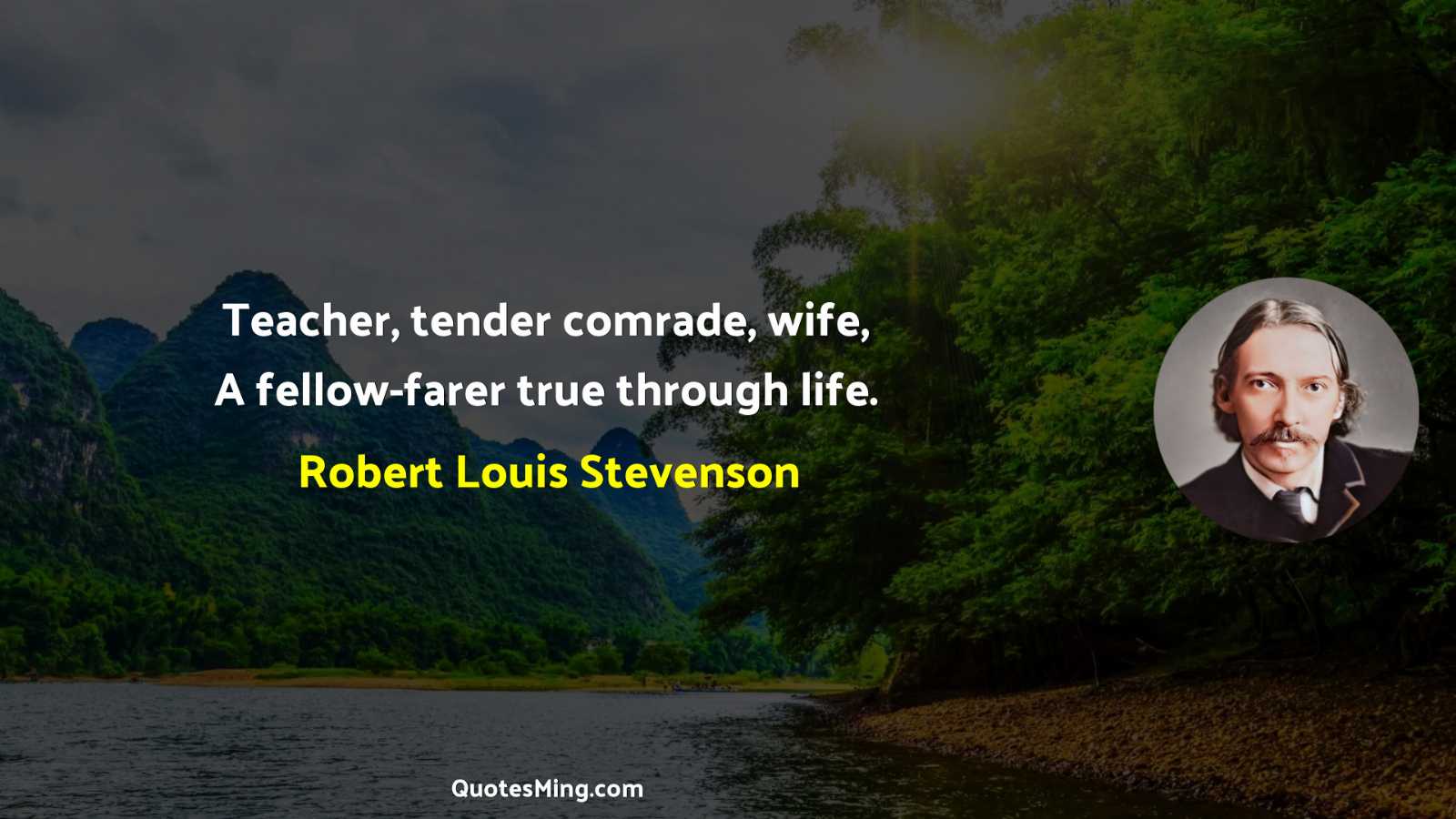 Teacher tender comrade wife A fellow-farer true through life