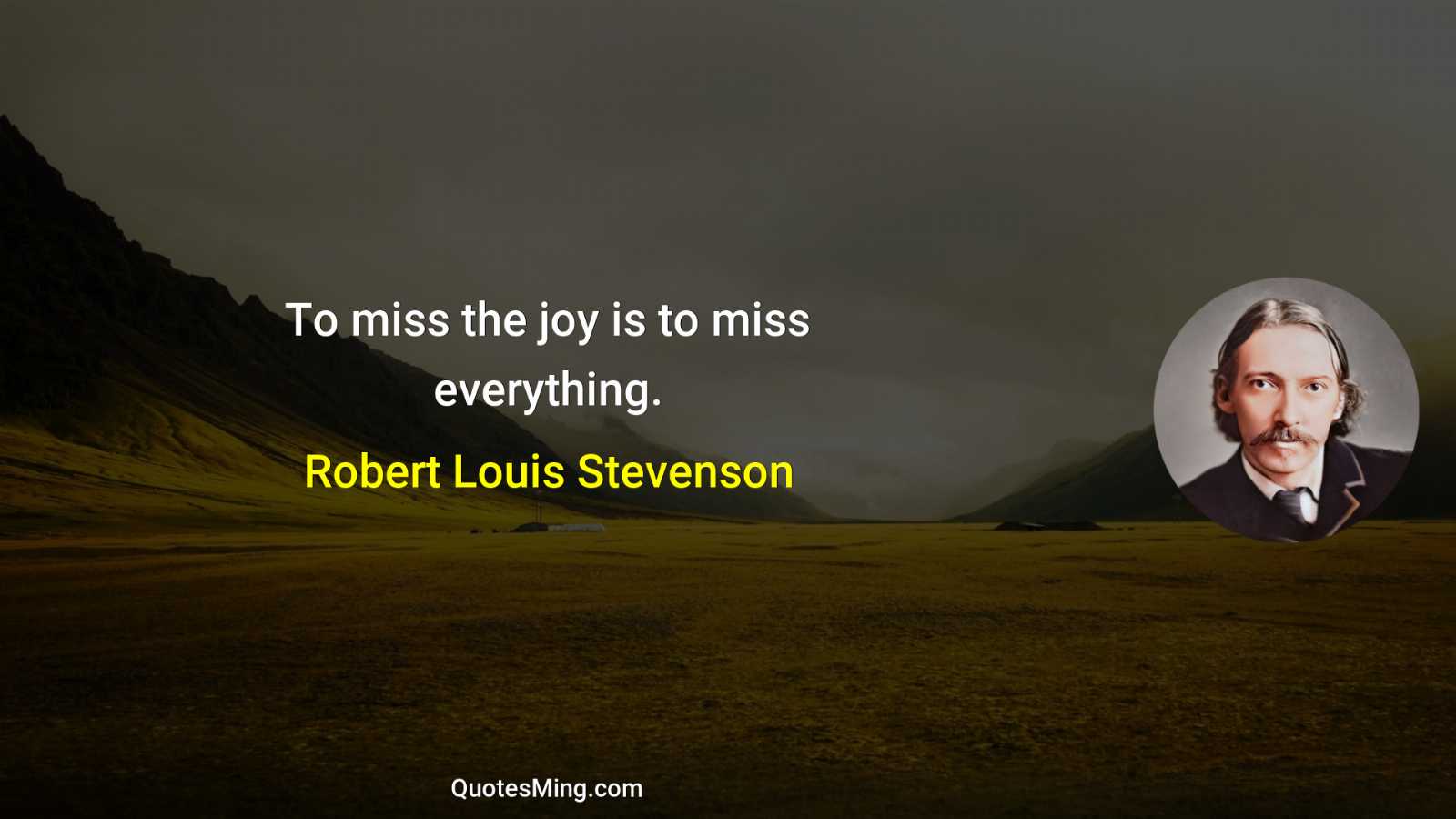 To miss the joy is to miss everything