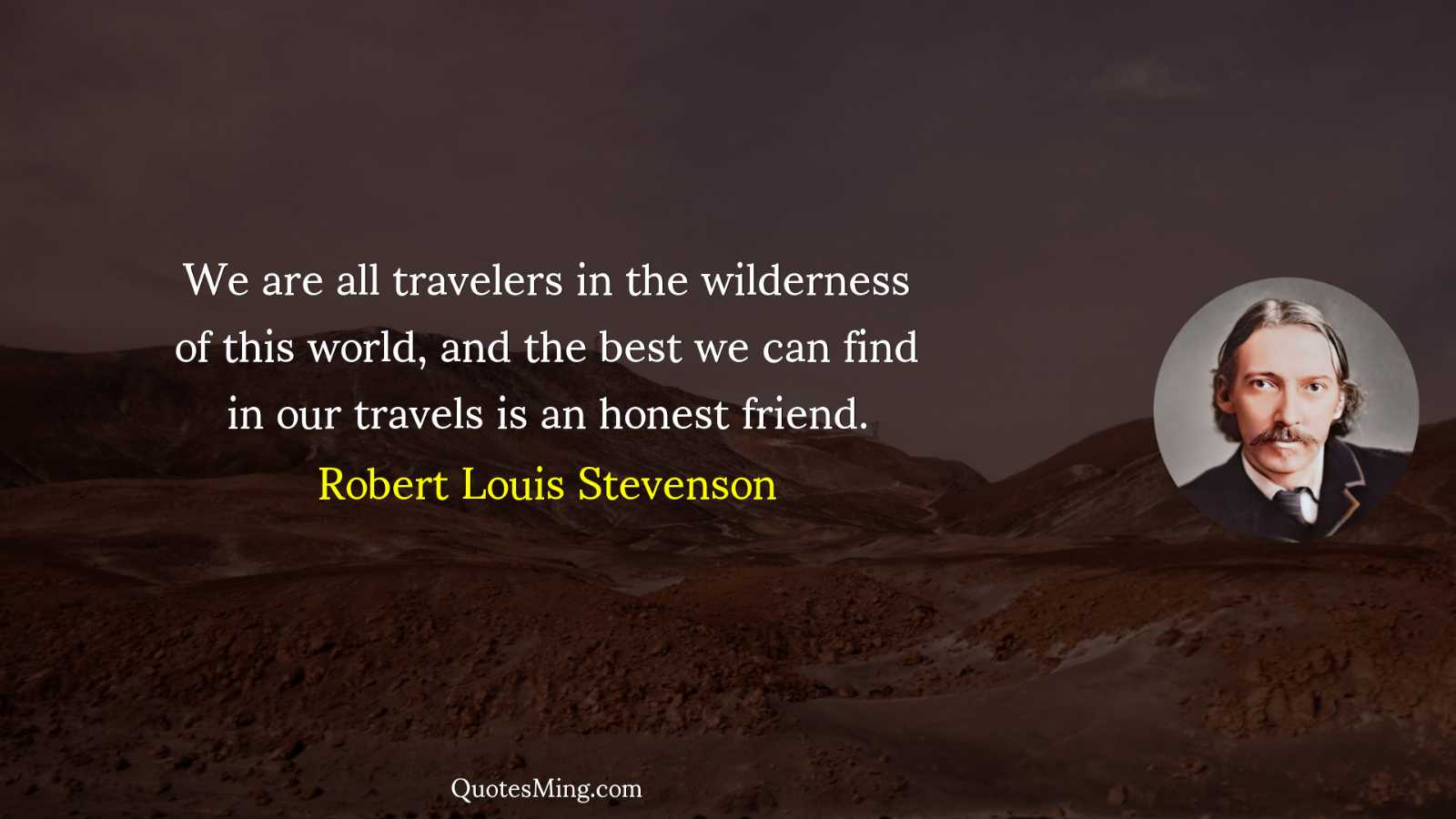 We are all travelers in the wilderness of this world