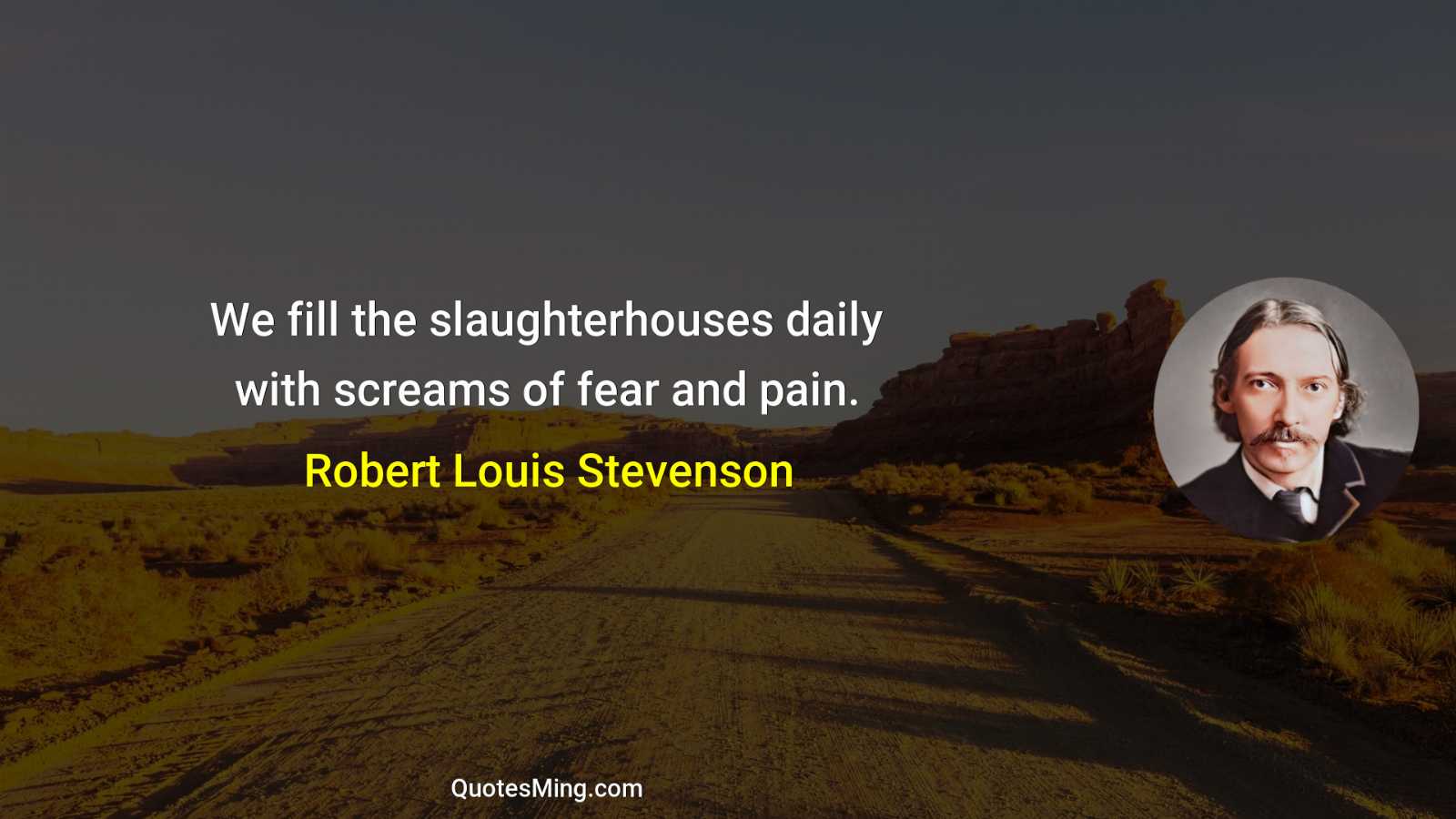 We fill the slaughterhouses daily with screams of fear and