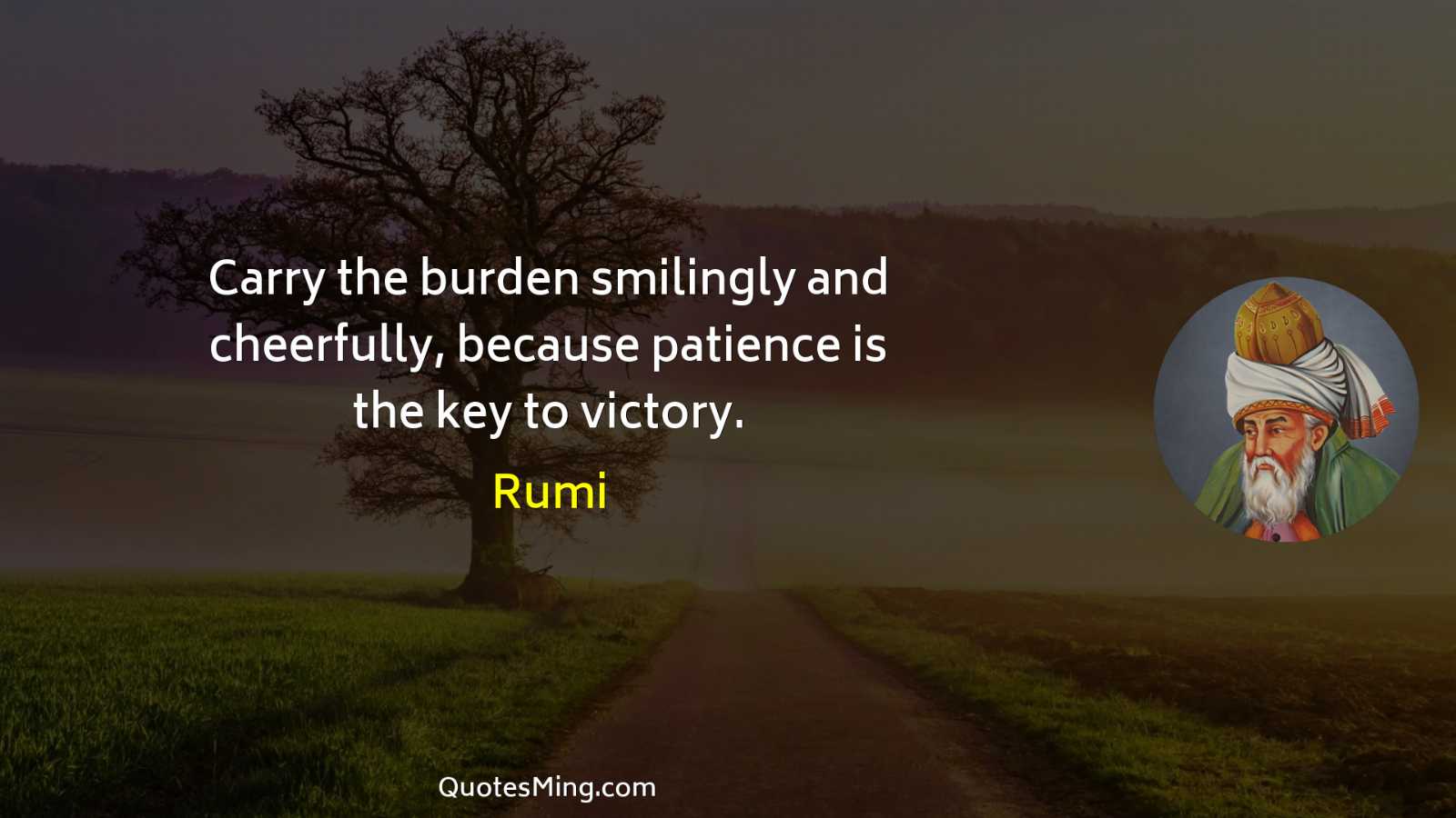 Carry the burden smilingly and cheerfully because patience is the