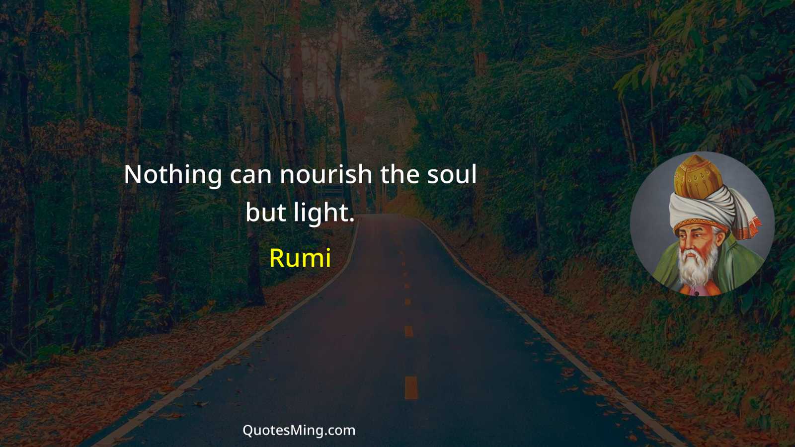 Nothing can nourish the soul but light