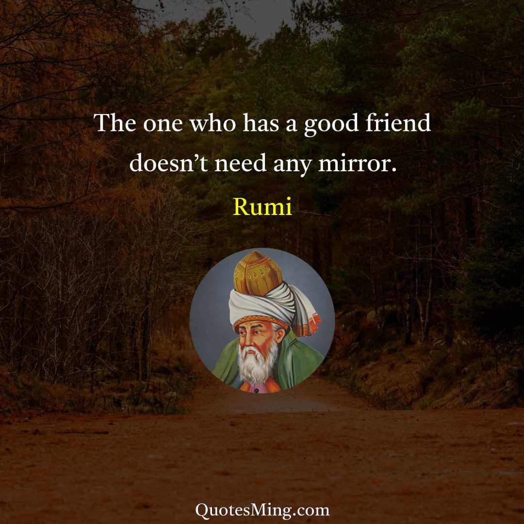 The one who has a good friend doesn’t need any