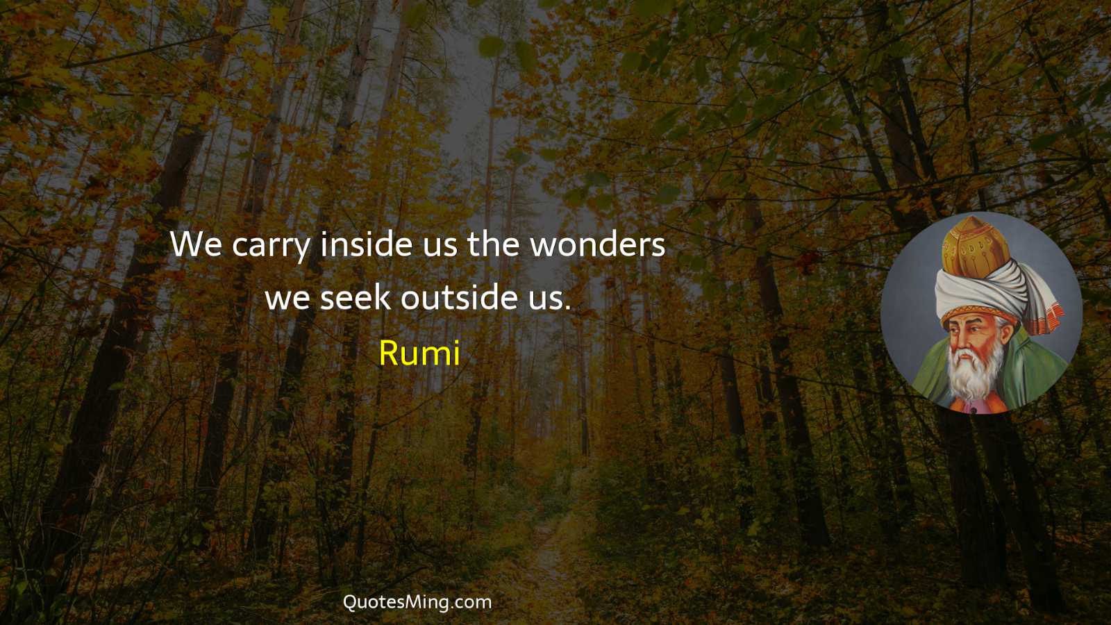 We carry inside us the wonders we seek outside us