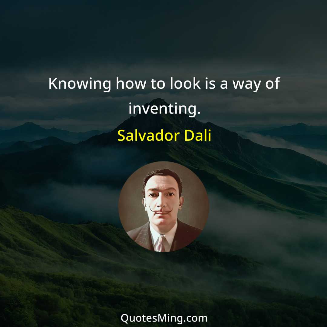 Knowing how to look is a way of inventing