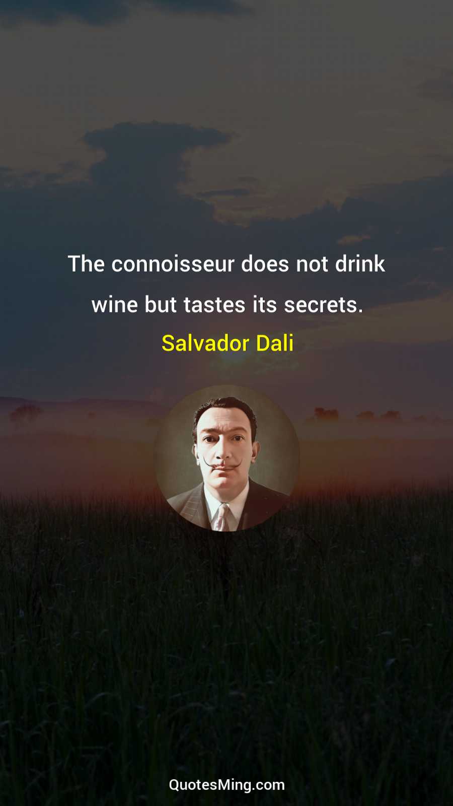 The connoisseur does not drink wine but tastes its secrets