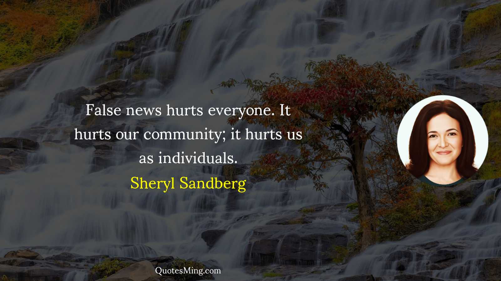 False news hurts everyone It hurts our community; it hurts