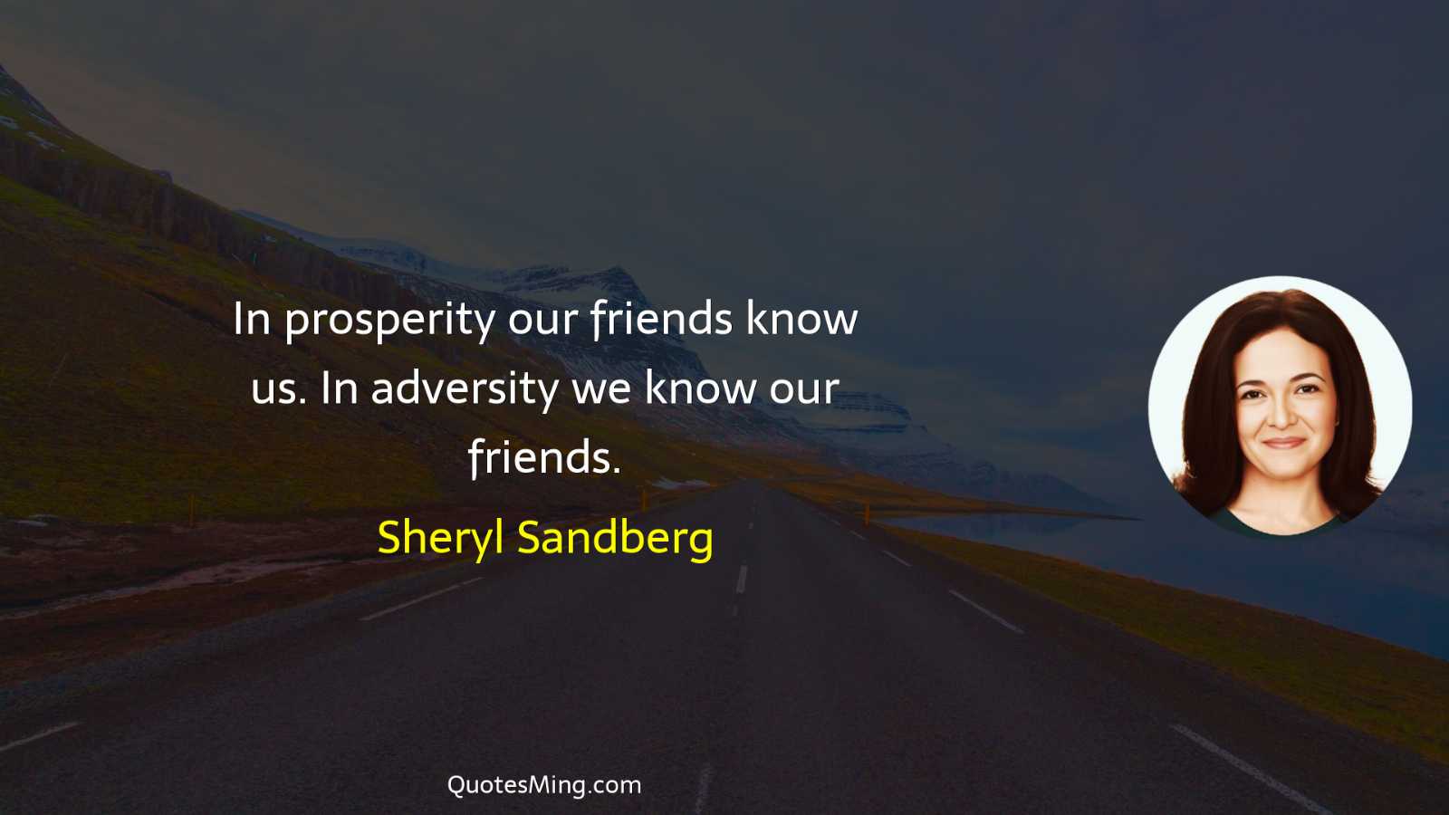 In prosperity our friends know us In adversity we know