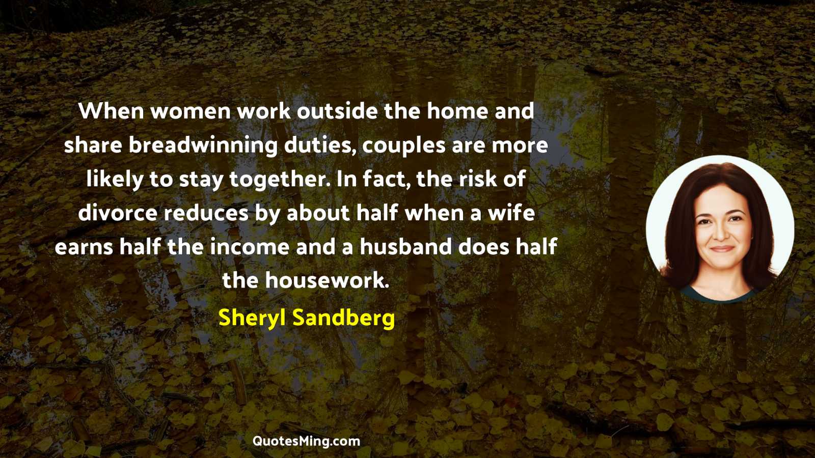 When women work outside the home and share breadwinning duties