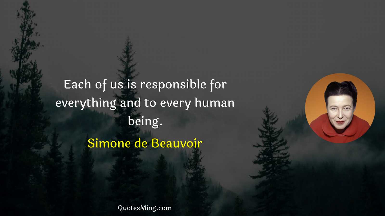 Each of us is responsible for everything and to every