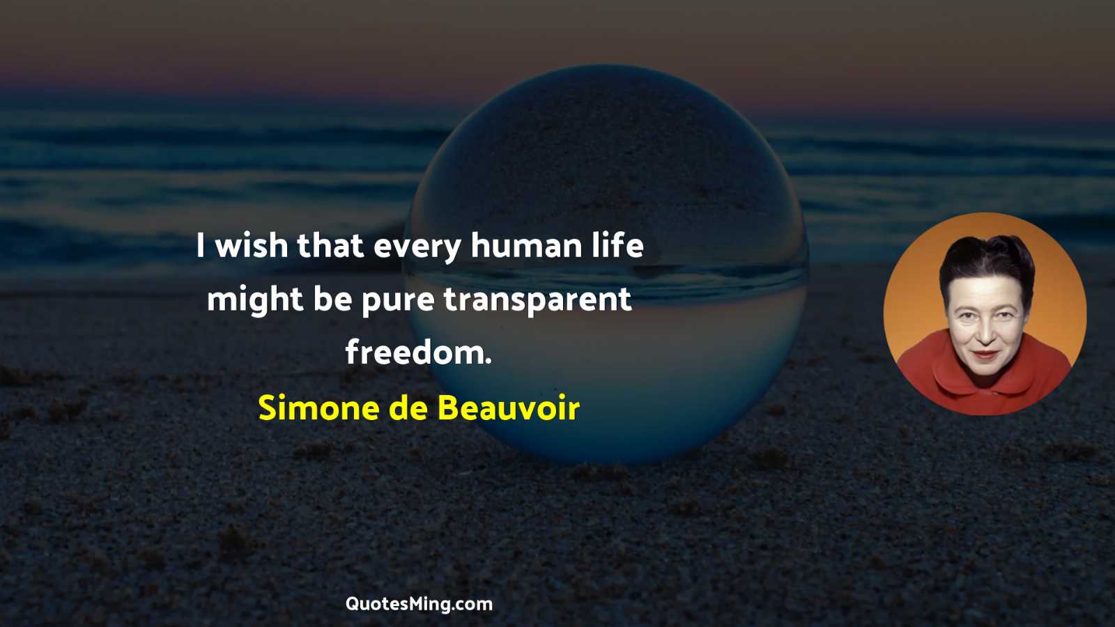 I wish that every human life might be pure transparent