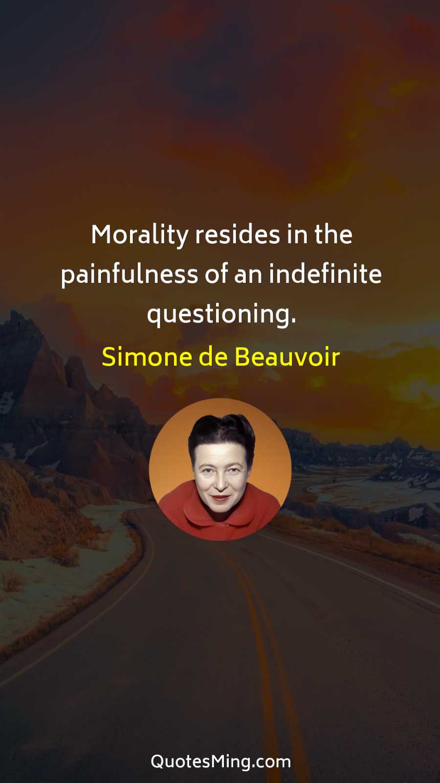 Morality resides in the painfulness of an indefinite questioning